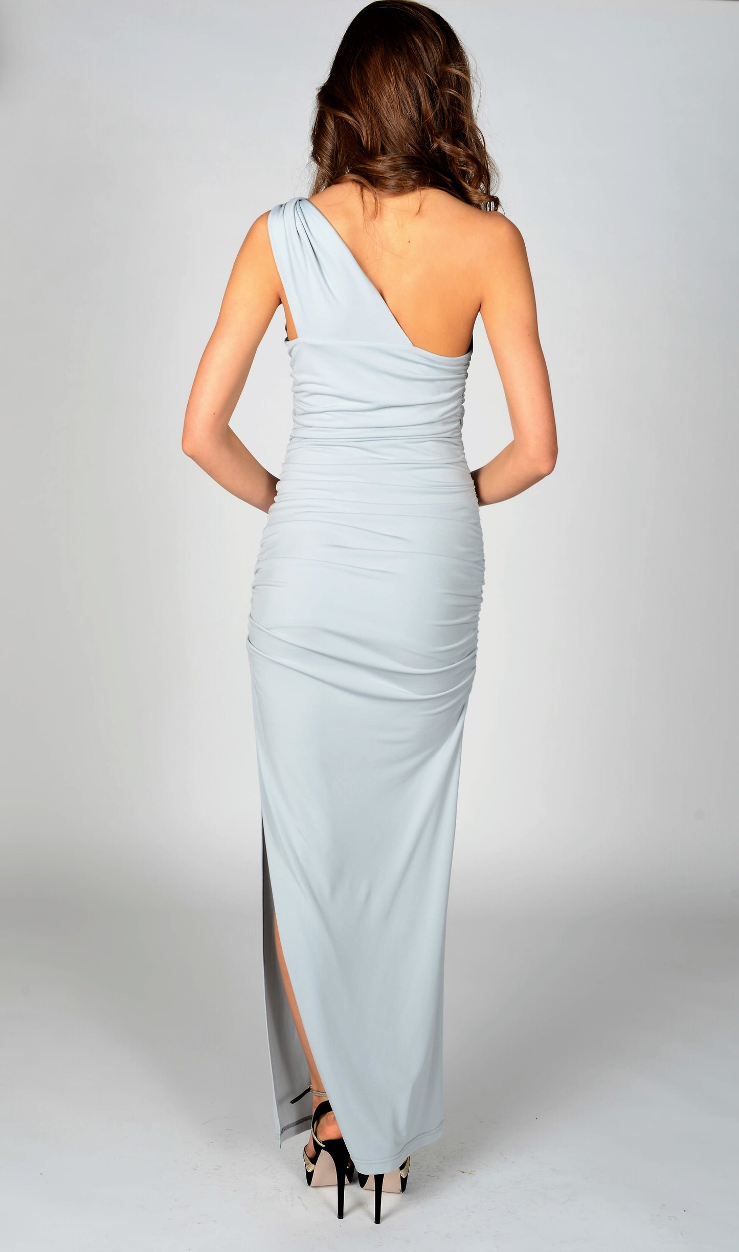 Angelina Maxi Dress in Dove Grey